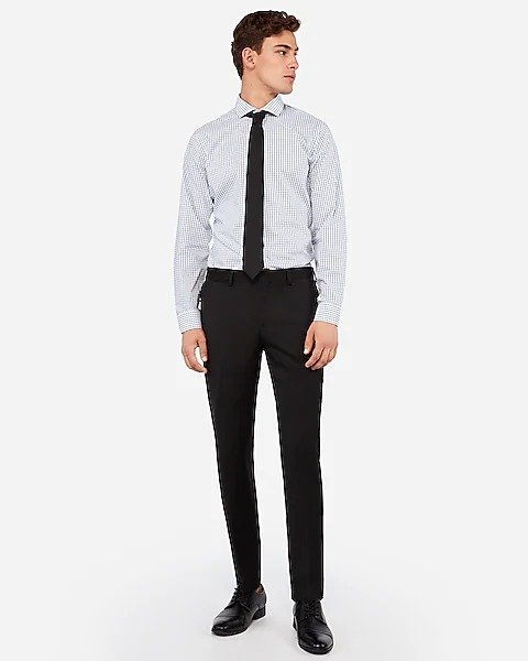 Slim Black Wool-blend 365 Comfort Stretch Suit Pant