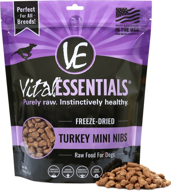 Turkey Mini Nibs Grain-Free Freeze-Dried Dog Food, 1-lb bag - Chewy.com