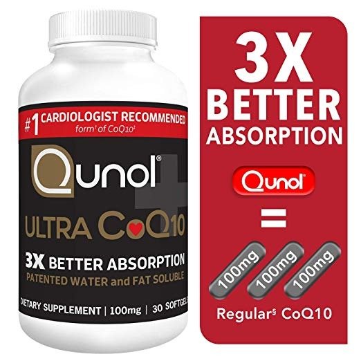 Ultra CoQ10 100mg, 3x Better Absorption, Patented Water and Fat Soluble Natural Supplement Form of Coenzyme Q10, Antioxidant for Heart Health, 30 Count Softgels