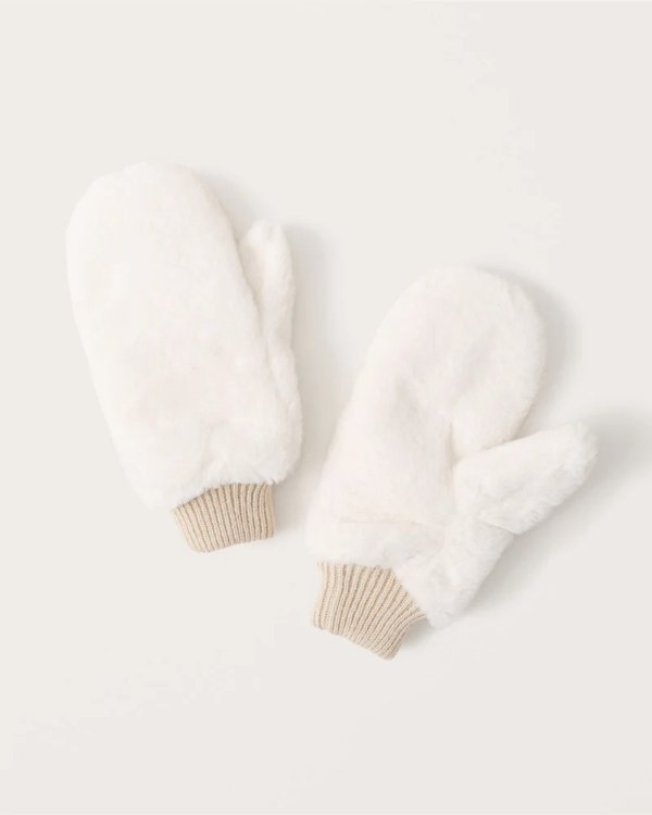 Women's Faux Fur Mittens | Women's Sale Up to 30% Off | Abercrombie.com