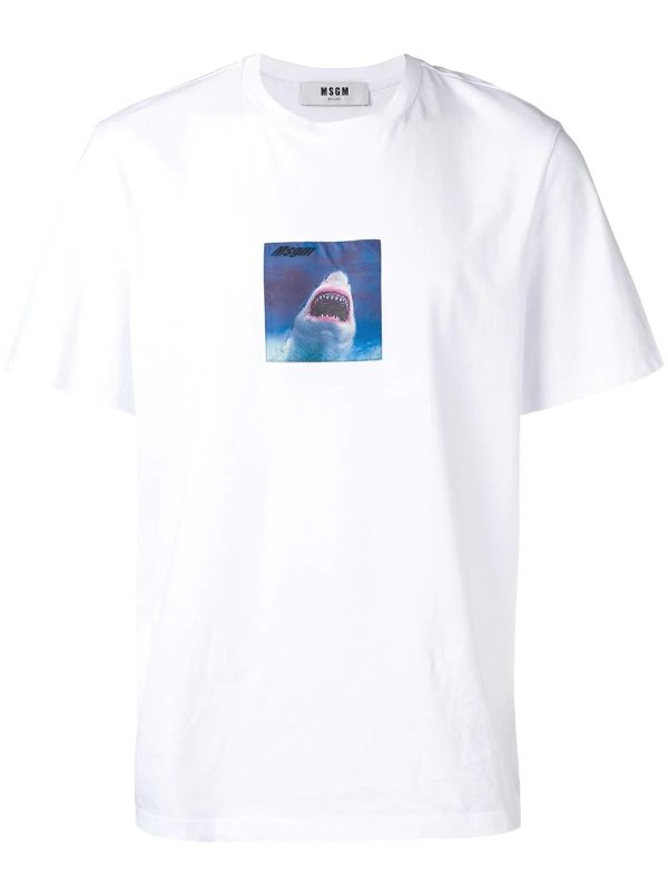 shark printed T恤