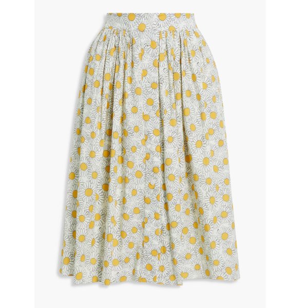 Hope floral-print cotton-blend poplin skirt