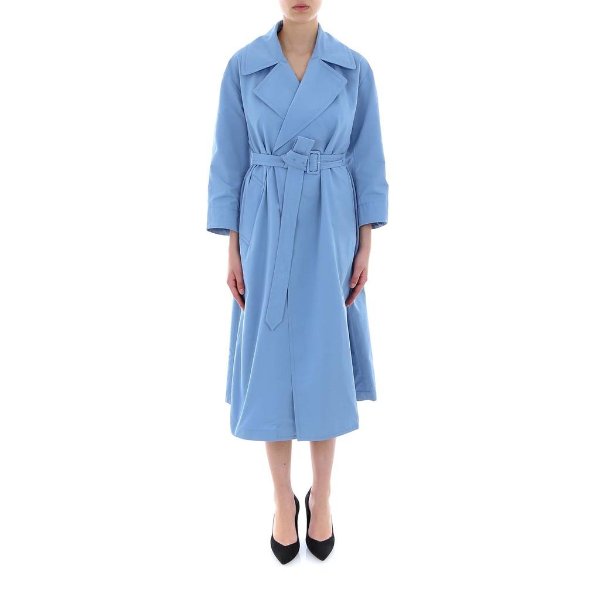 Water-Repellent Faille Trench Coat
