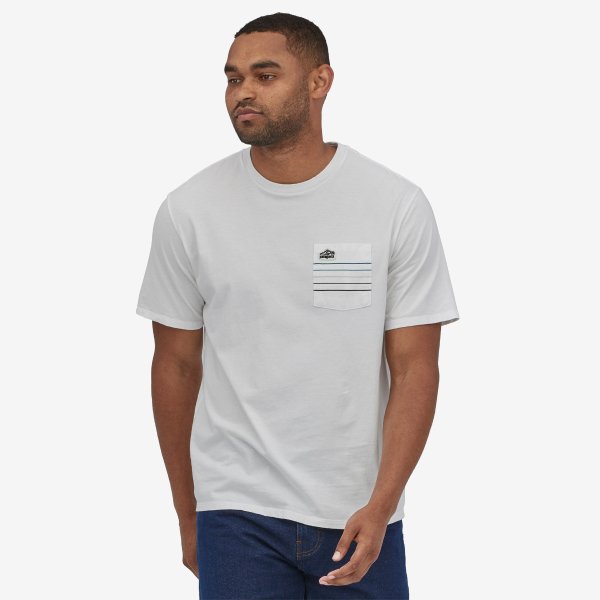 Line Logo Ridge Stripe Organic Pocket T恤