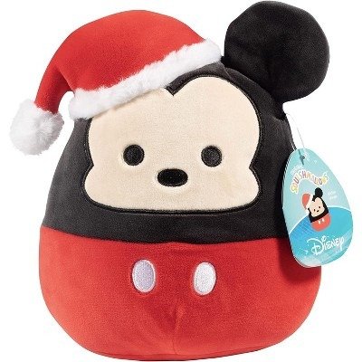 8" Disney Mickey Mouse with Santa Hat - Christmas Official Kellytoy - Cute Holiday Plush Stuffed Animal Toy - Great Gift for Kids