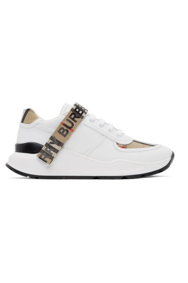 White & Beige Ronnie M Sneakers