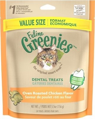 Feline Oven Roasted Chicken Flavor Dental Cat Treats, 5.5-oz bag - Chewy.com