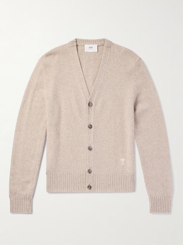 ADC Logo-Embroidered Cashmere and Wool-Blend Cardigan