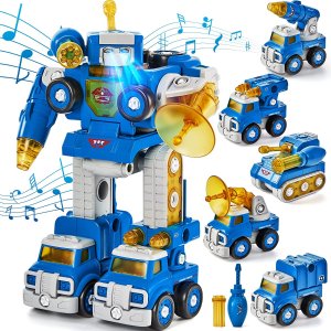hahaland 5合1 STEM 儿童机器人玩具