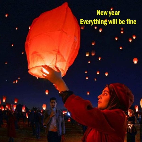 5 Pack Chinese Paper Lanterns 100% Biodegradable Eco Friendly Paper Lanterns for Weddings Celebrations Memorial Ceremonies Flying Lanterns to Release in Sky