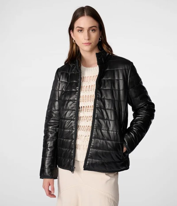 Katrina Leather Packable Puffer Jacket