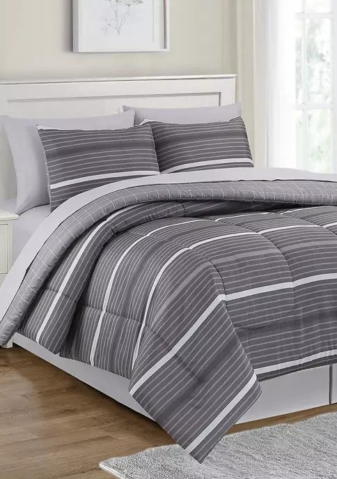 Trey Stripe 7 piece comforter set