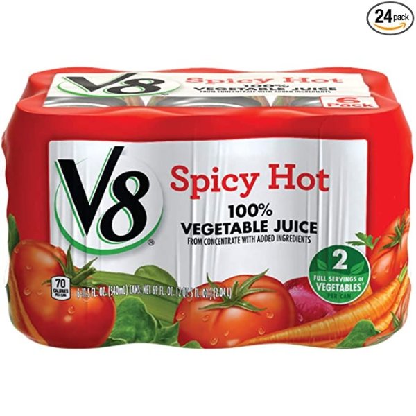 Spicy Hot 100% Vegetable Juice, 11.5 oz. Can (Pack of 6)