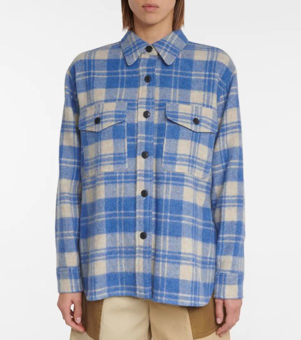 Faxon wool-blend checked jacket
