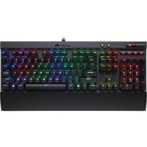 CORSAIR - RAPIDFIRE K70 Wired Gaming Mechanical Cherry MX Speed Switch Keyboard with RGB Backlighting - Black