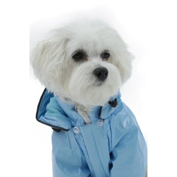 Baby Blue Pvc Waterproof Adjustable Pet Raincoat, X-Small | Petco