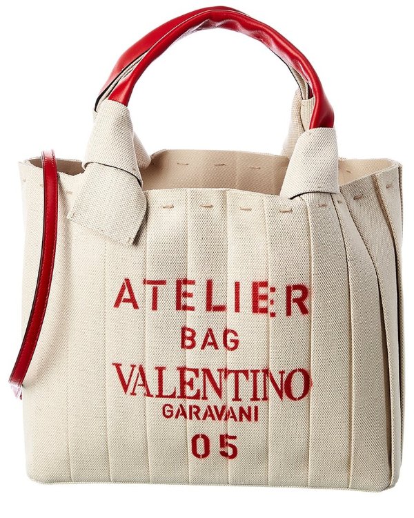 05 Plisse Edition Atelier Small Canvas & Leather Tote