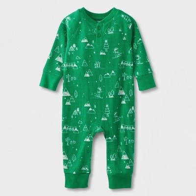 Baby Ski Scene Matching Family Pajama - Wondershop™ Green