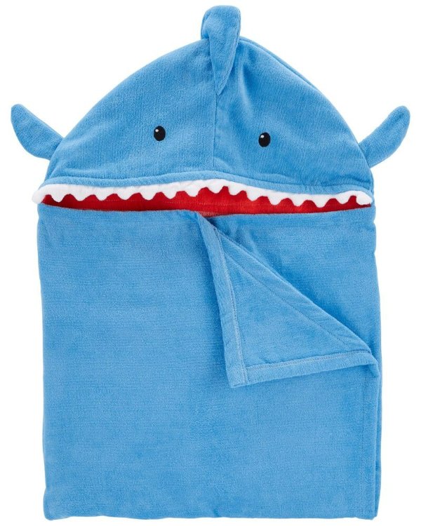 儿童鲨鱼连帽大浴巾