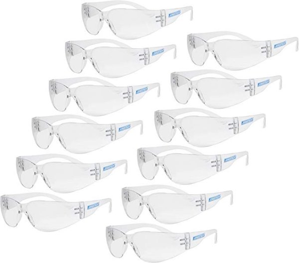 Eyewear Protective Safety Glasses Pack of 12 (Clear)