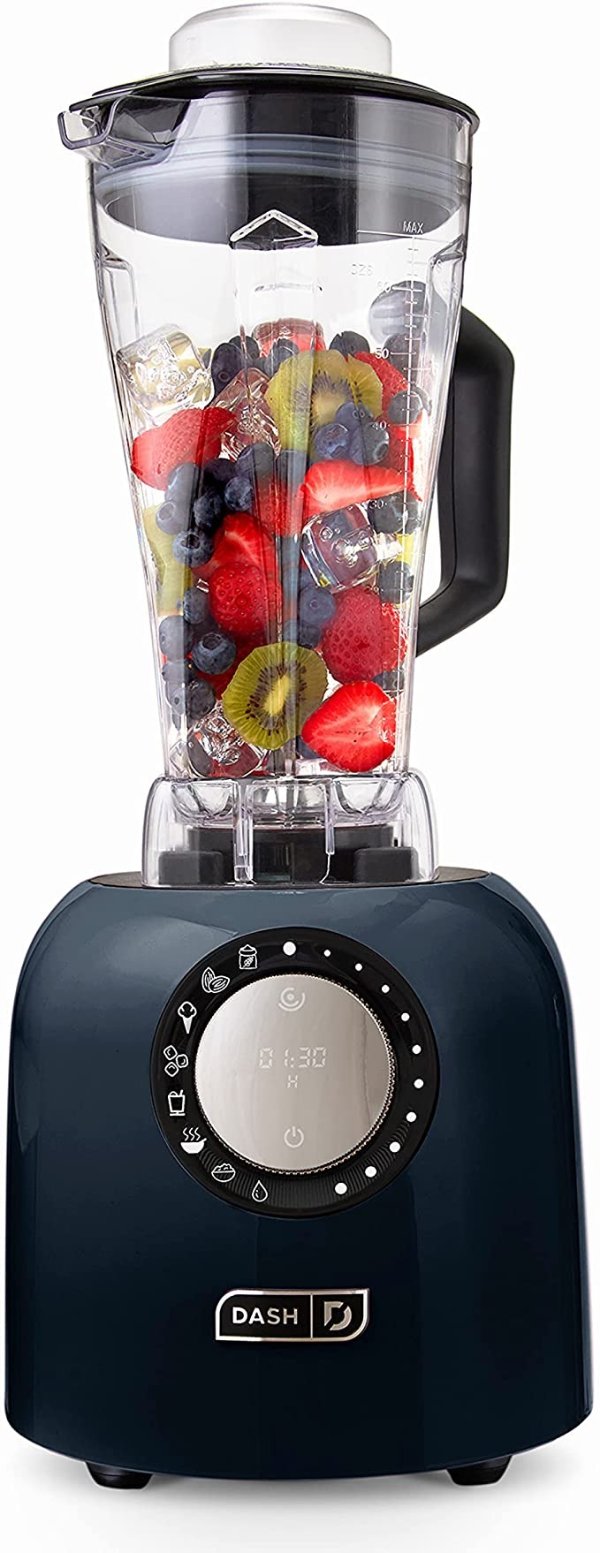 Chef Series Deluxe 64 oz Blender with Stainless Steel Blades, Digital Display + USB Charging for Coffee Drinks, Fondue, Frozen Cocktails, Nut Butter, Soup, Smoothies & More, 1400-Watt – Black