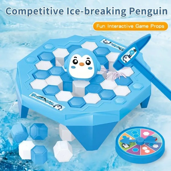 Mini Puzzle Table Games Penguin Ice Pounding Penguin Ice Cubes Save Penguin Knock Ice Block Wall Toys Desktop Paternity Interactive Game | Shop The Latest Trends | Temu