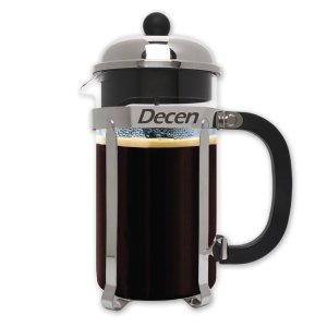 DECEN French Press Coffee Maker with Stainless Steel Holder 8 Cups/4 Mugs