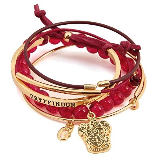 Harry Potter Gryffindor Arm Party Bracelet Set,Red & Gold,One Size