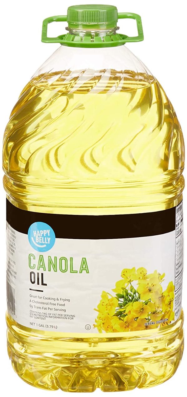 Amazon Brand - Happy Belly Canola Oil, 1 Gallon