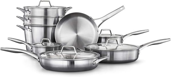 Premier Stainless Steel 13-Piece Cookware Set, Silver