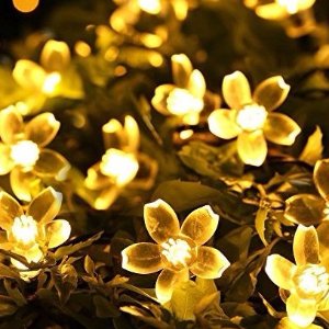 easyDecor Solar String Lights 50 LED 23ft 8 Modes Blossom Flower Garden Christmas lights