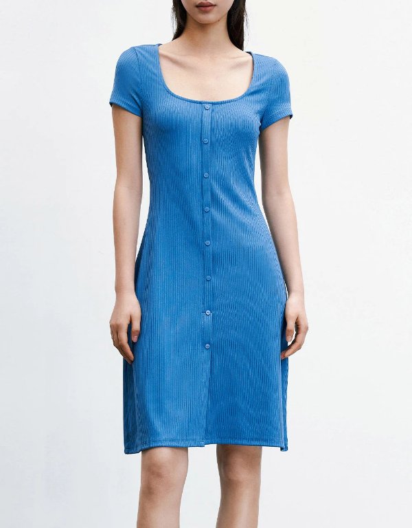 Button Front Knitted Dress