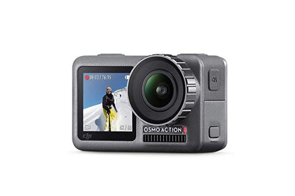 OSMO Action Cam Digital Camera with 2 Displays 36FT/11M Waterproof 4K HDR-Video 12MP 145° Angle Black
