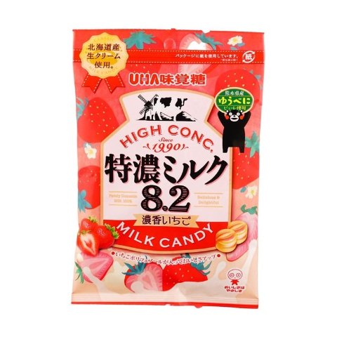 UHA悠哈 味觉糖 特浓牛奶8.2系列 草莓牛奶味 75g