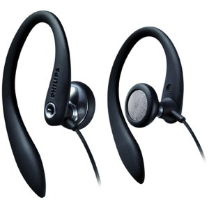 Philips SHS3200BK/37 Flexible Earhook Headphones, Black