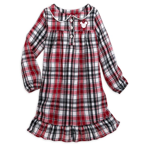 Mickey Mouse Holiday Plaid Flannel Nightshirt for Kids | shopDisney