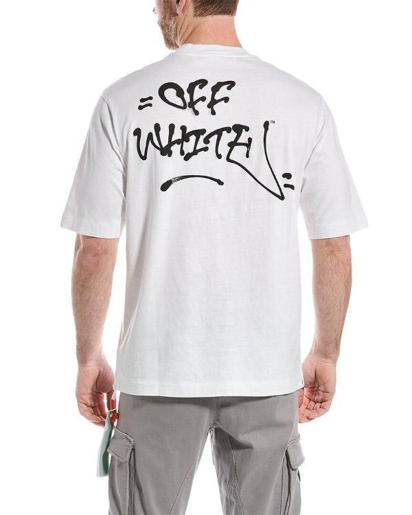 Off-white Graffiti Skate T-shirt In Gray