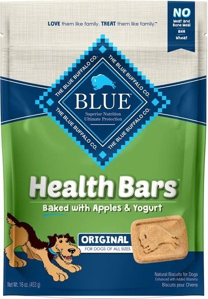 Health Bars Baked with Apples & Yogurt Dog Treats, 16-oz bag - Chewy.com