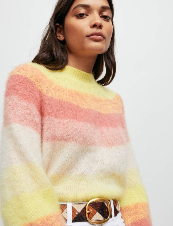 121MILLAO Fine sweater with multicoloured stripes