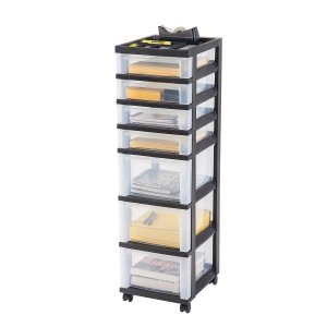 IRIS USA 7-Drawer Rolling Storage Cart with Organizer Top