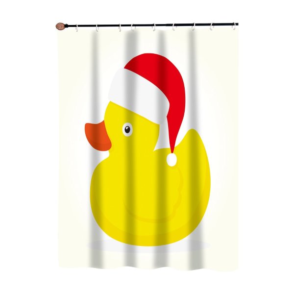 "Christmas Ducky" Fabric Shower Curtain