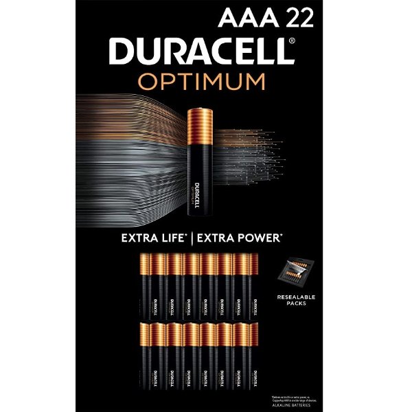 Optimum AAA Batteries | 22 Count Pack 