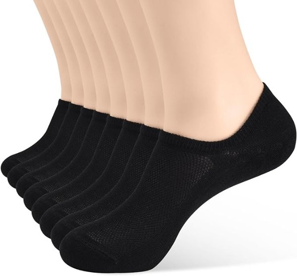 No Show Socks Womens and Men 8 Pairs Low Cut Ankle Short Athletic Running Casual Invisible Liner Socks