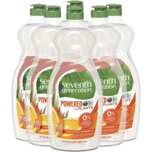 Seventh Generation 柑橘柠檬草香味天然清洁洗碗精 25 oz, 6瓶