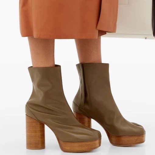 Tabi split-toe leather ankle boots
