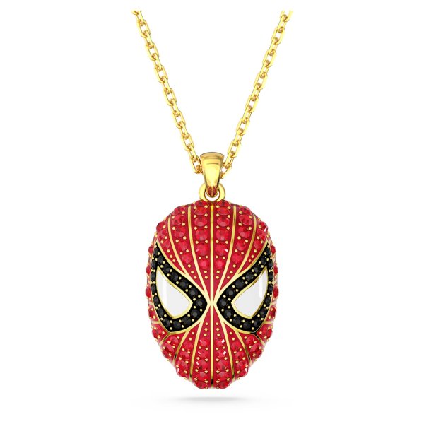 Marvel Spider-Man pendant, Red, Gold-tone plated by SWAROVSKI