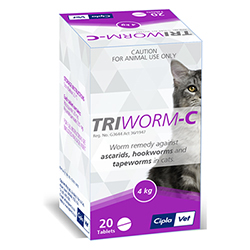 Triworm-C 猫咪口服驱虫药 2颗 可去除蛔虫、绦虫、钩虫