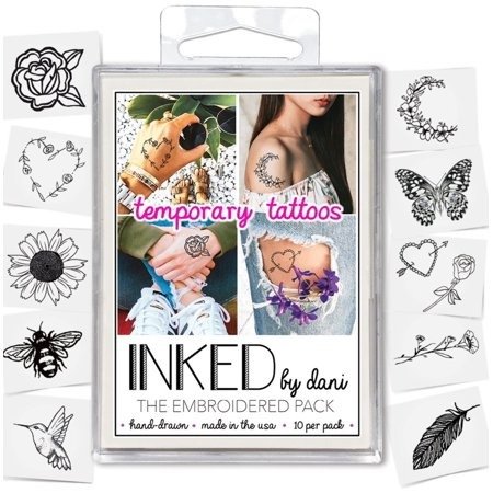 Embroidered Temporary Tattoo Pack