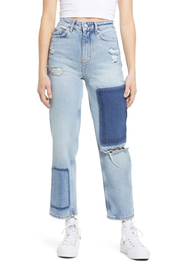 Pax High Waist Nonstretch Patchwork Jeans