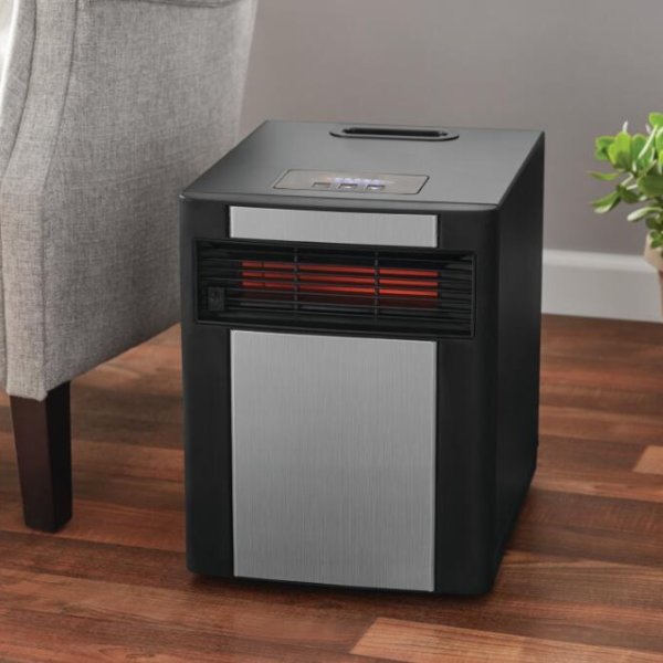 Infrared Electric Cabinet Heater, Black/Grey, DF1515